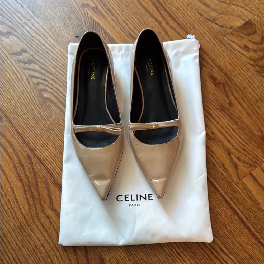 Celine Cream Flats Minimalist Leather Loafers